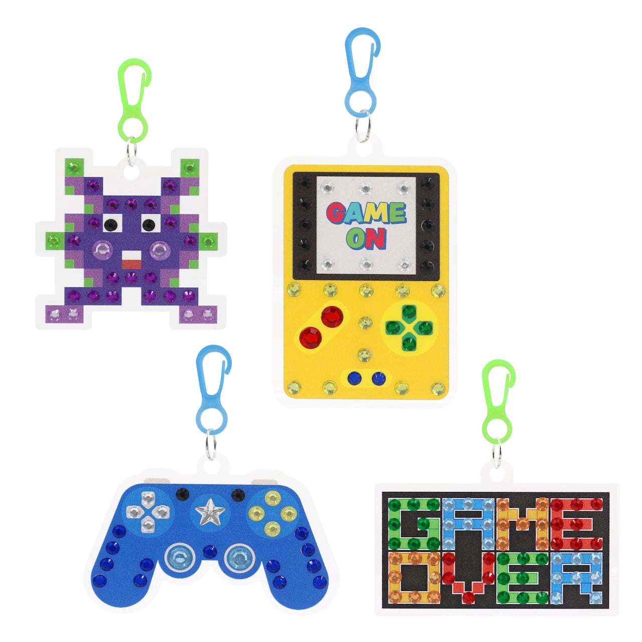 Trousse pour porte-clés de sac à dos à thème de jeux vidéo en art à diamants de Creatology